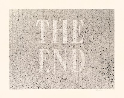 Ed Ruscha，结束#59,2005年博物馆板上的丙烯酸和墨水，24 × 30英寸(61 × 76.2厘米)©Ed Ruscha