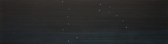 Ed Ruscha, The Dippers, 1982布面油画，32 × 120英寸(81.3 × 304.8厘米)©Ed Ruscha