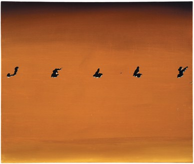 Ed Ruscha，果冻，1967布面油画，20 × 23英尺(50.8 × 60.6厘米)©Ed Ruscha