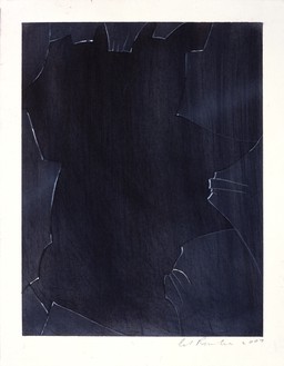 Ed Ruscha，穿孔玻璃，2007博物馆纸板上的干颜料和丙烯酸，12¼× 9 3 / 8英寸(31.1 × 23.8 cm)©Ed Ruscha