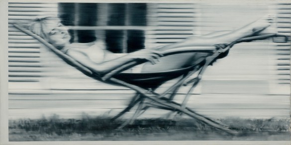 Gerhard Richter, Liegestuhl II(甲板椅II)， 1965布面油画，39 3 / 8 × 78¾英寸(100 × 200厘米)©Gerhard Richter