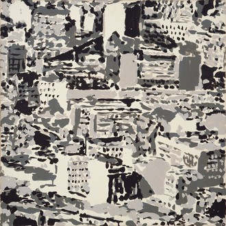格哈德·里希特，城市图片(城市景观)，1969年布面水仙石，27¾× 27¾英寸(70.5 × 70.5厘米)©格哈德·里希特