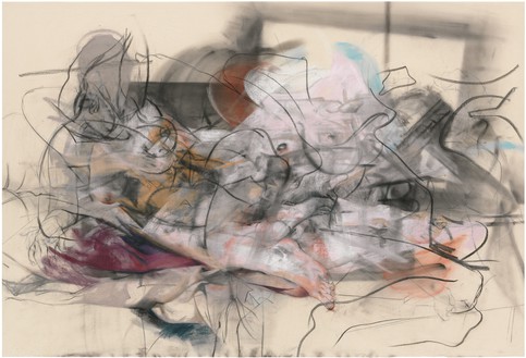 Jenny Saville, Oxyrhynchus, 2012-14布面粉彩和木炭，67 × 98½英寸(170 × 250厘米)©Jenny Saville