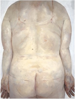 珍妮·萨维尔，痕迹，1993布面油画，84 × 72英寸(213.4 × 182.9厘米)©珍妮·萨维尔