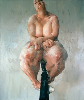 珍妮·萨维尔，支撑，1992布面油画，84 × 72英寸(213.4 × 182.9厘米)©珍妮·萨维尔