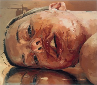 珍妮·萨维尔，逆向，2002-03布面油画，84 × 96英寸(213.4 × 243.8厘米)©珍妮·萨维尔