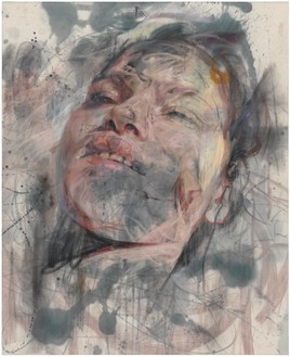 珍妮·萨维尔，黄昏，2014布面木炭和粉彩，74 × 61英寸(190 × 155厘米)©珍妮·萨维尔