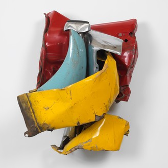 John Chamberlain，无题，1965油漆和镀铬钢，43 × 35.5 × 26英寸(109.2 × 90.2 × 66厘米)©2018 Fairweather &费尔威瑟有限公司/艺术家权利协会(ARS)，纽约