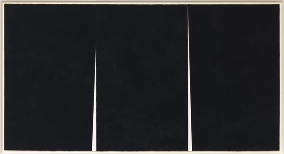 Richard Serra，双裂缝#5,2012手工纸彩绘棒，114 × 211½英寸(289.6 × 537.2厘米)©2018 Richard Serra/艺术家权利协会(ARS)，纽约。图片:Rob McKeever