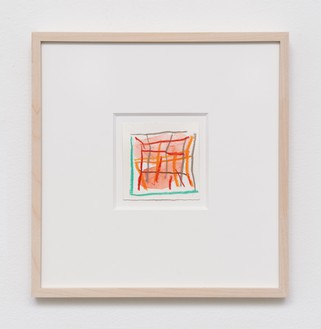 Stanley Whitney，无题，2021纸上蜡笔和水彩画，3½× 3½英寸(8.9 × 8.9厘米)©Stanley Whitney