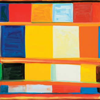 斯坦利·惠特尼，詹姆斯·布朗祭祀阿波罗，2008亚麻布油画，72 × 72英寸(182.9 × 182.9厘米)©斯坦利·惠特尼
