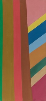杰克·布什，Brown Pole, 1967年，布面丙烯酸，57尺× 26⅝英寸(147 × 67.6厘米)©2021年艺术家权利协会(ARS)，纽约/蒙特利尔SOCAN。图片来源:Prudence Cuming Associates Ltd