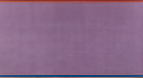 Kenneth Noland, Exmoor, 1970-71布面丙烯酸，76⅝英寸× 138¼英寸(194.6 × 351厘米)©2021年Kenneth Noland基金会/由纽约艺术家权利协会(ARS)的VAGA授权。图片来源:Prudence Cuming Associates Ltd