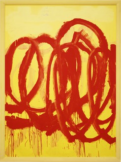 Cy Twombly，无标题，2007丙烯酸和铅笔在木板上，在艺术家的框架，104¾× 79 × 2½英寸(266.1 × 200.7 × 6.3厘米)©Cy Twombly基金会