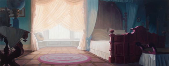 丹·科伦，母亲(卧室)，2021-22布面油画，59 × 151英寸(149.9 × 383.5厘米)©丹·科伦。图片:Rob McKeever