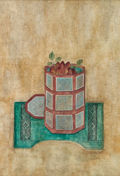 节子，无题，1967水彩和纸本印度墨，42 × 30英寸(106.5 × 76.2厘米)©节子。图片:Thomas Lannes
