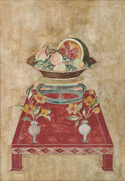 节子，无题，1967水彩和纸本印度墨，42 × 30英寸(106.5 × 76.2厘米)©节子。图片:Thomas Lannes