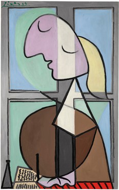 巴勃罗·毕加索，《半身像的女人》(femme écrivant)， 1932，贝耶勒基金会，里亨/巴塞尔©毕加索继承/2020,ProLitteris，苏黎世