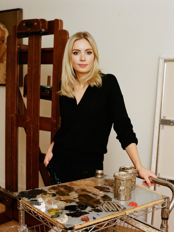 Anna Weyant在她的工作室，纽约，2022年。图片:Jeff Henrikson