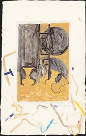 贾斯珀·约翰，无题，2011，压克力凹版装在弗雷德·西根塔勒“彩屑”纸上，11 3 / 4 × 7 3 / 4英寸(29.8 × 19.7厘米)