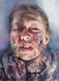 珍妮·萨维尔自画像(以伦勃朗命名)，纸上油画